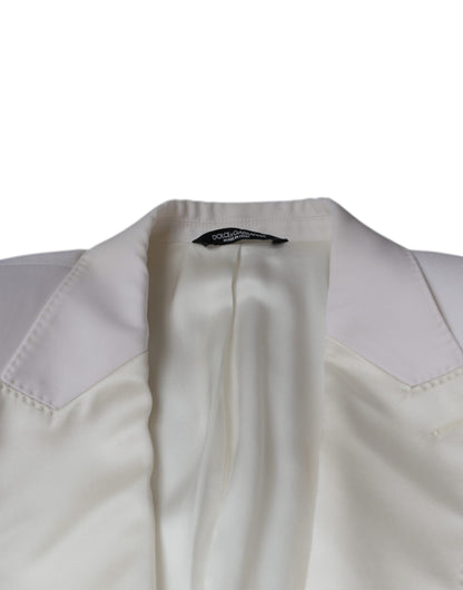 Dolce & Gabbana Men's Single Breasted Virgin Wool & Silk Blazer - White