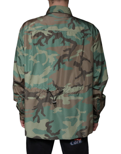 Dolce & Gabbana Men's Polyester & Nylon Shirt - Multicolor Camouflage