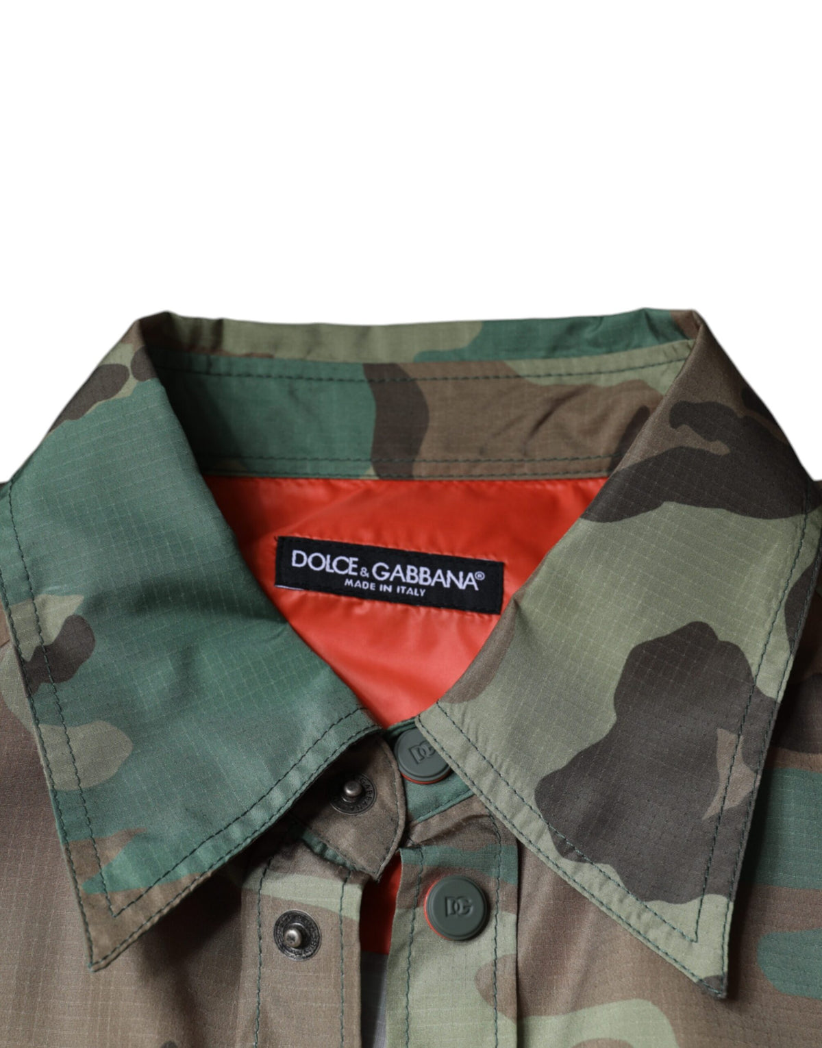 Dolce & Gabbana Men's Polyester & Nylon Shirt - Multicolor Camouflage