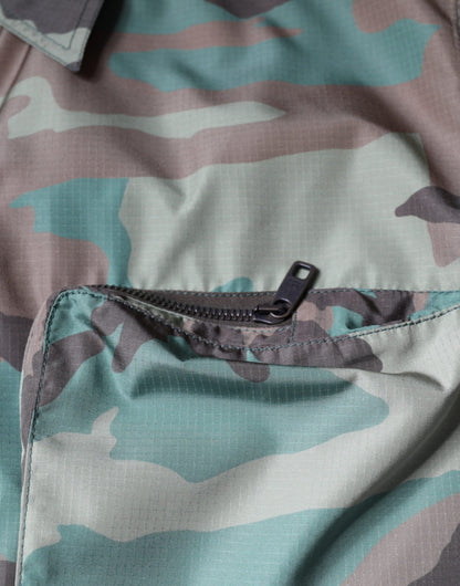 Dolce & Gabbana Men's Polyester & Nylon Shirt - Multicolor Camouflage