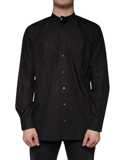 Dolce & Gabbana Men's Regular Fit Long-Sleeve Cotton Shirt - Black