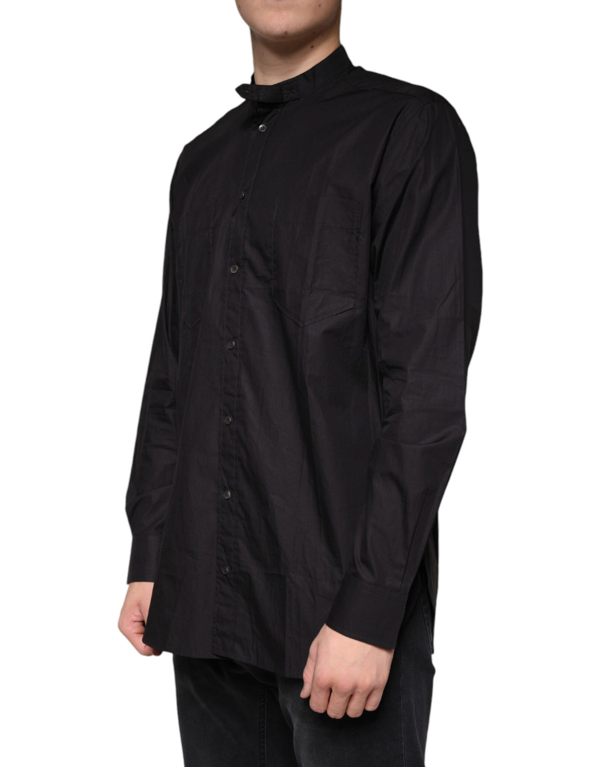 Dolce & Gabbana Men's Regular Fit Long-Sleeve Cotton Shirt - Black