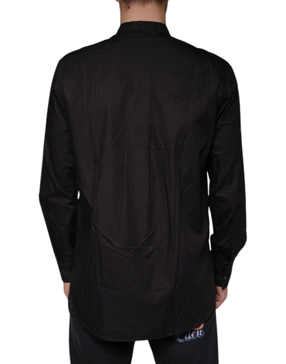 Dolce & Gabbana Men's Regular Fit Long-Sleeve Cotton Shirt - Black