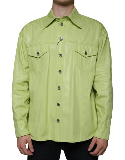 Dolce & Gabbana Men's Regular Fit Long-Sleeve Cotton Shirt - Green