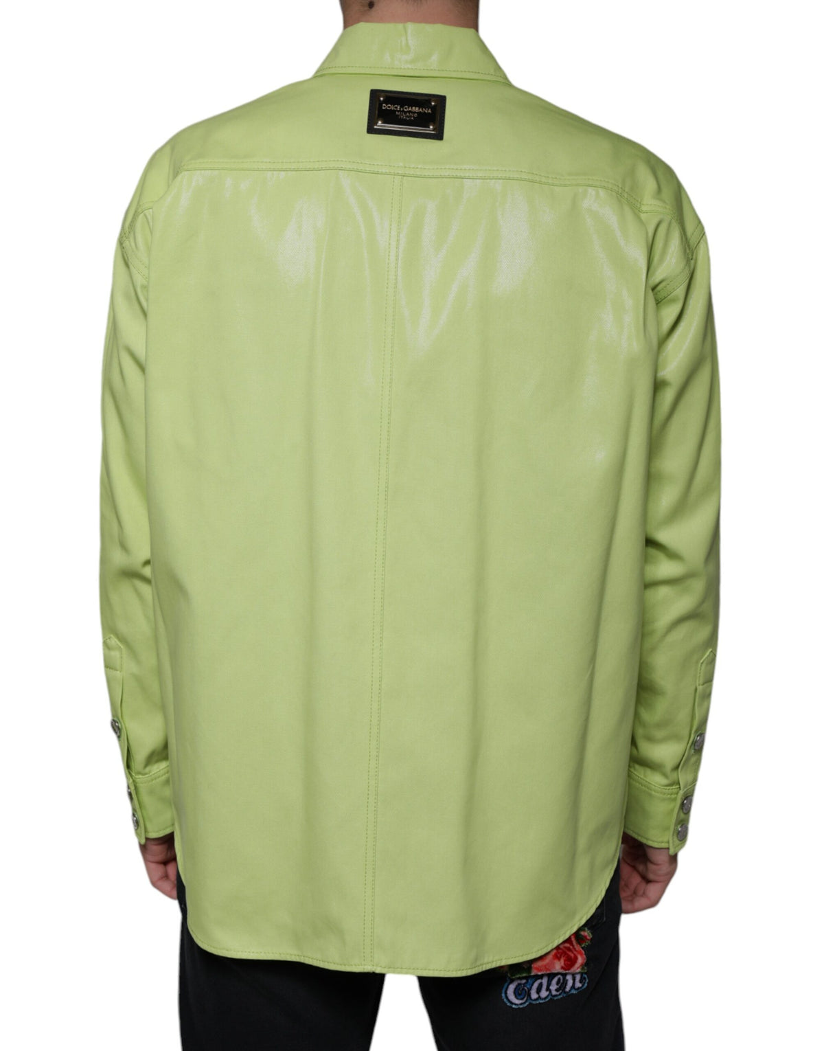 Dolce & Gabbana Men's Regular Fit Long-Sleeve Cotton Shirt - Green