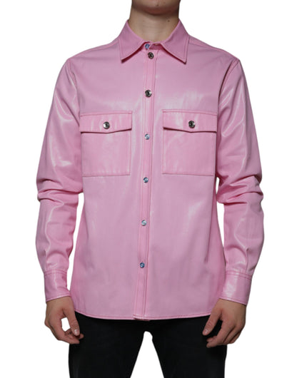 Dolce & Gabbana Men's Regular Fit Long-Sleeve Cotton Shirt - Pink