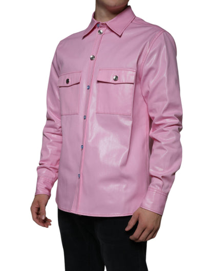 Dolce & Gabbana Men's Regular Fit Long-Sleeve Cotton Shirt - Pink