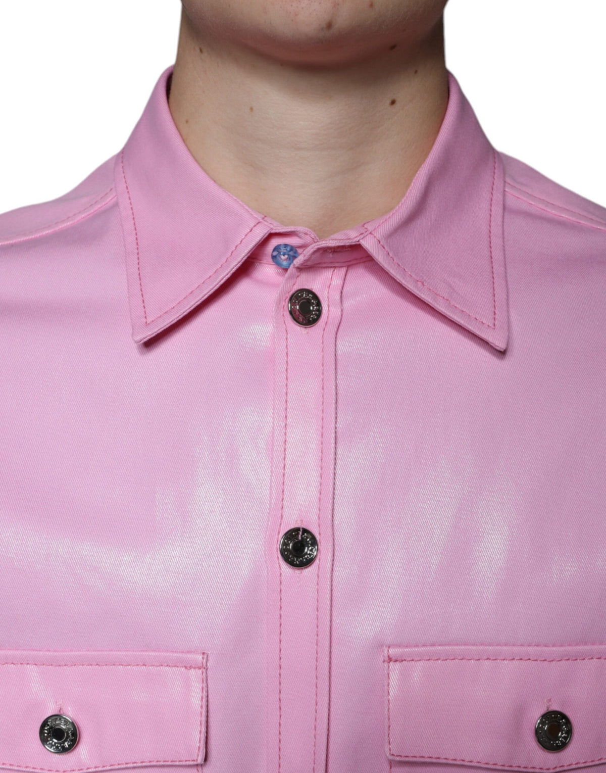 Dolce & Gabbana Men's Regular Fit Long-Sleeve Cotton Shirt - Pink