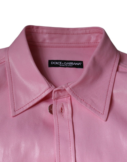 Dolce & Gabbana Men's Regular Fit Long-Sleeve Cotton Shirt - Pink