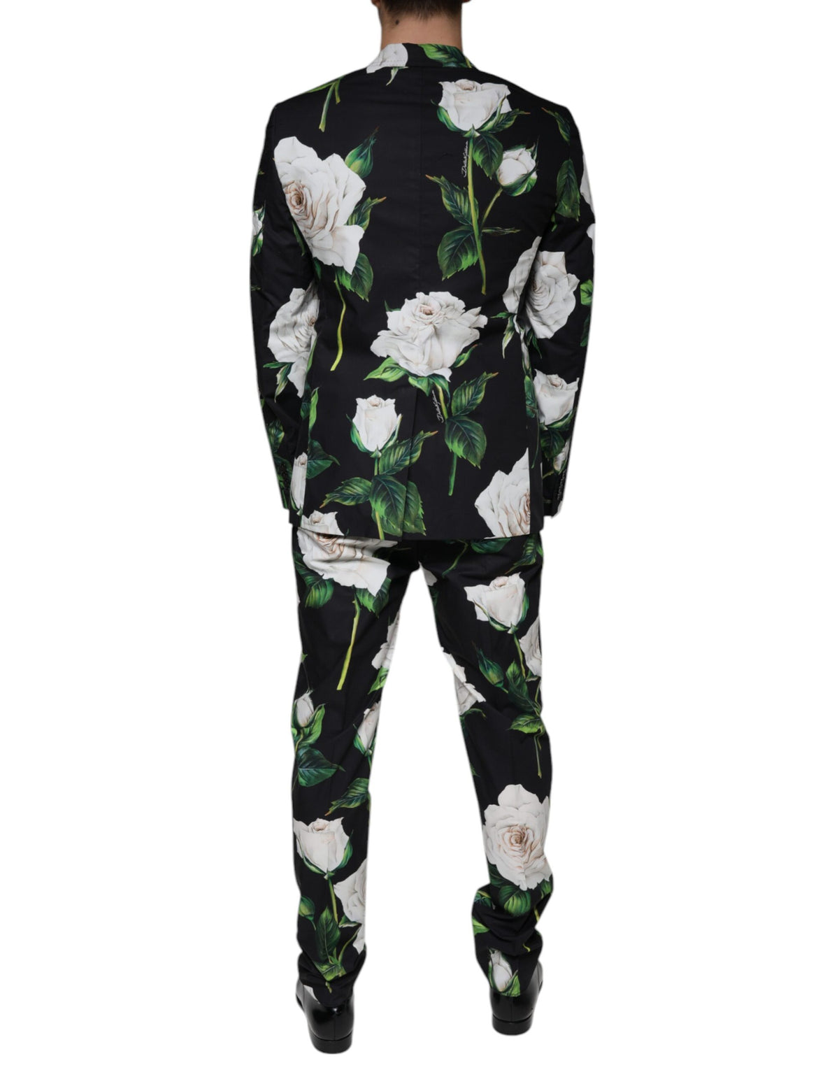 Dolce & Gabbana Men's Slim Cotton Pant Suit - Black Rose Floral