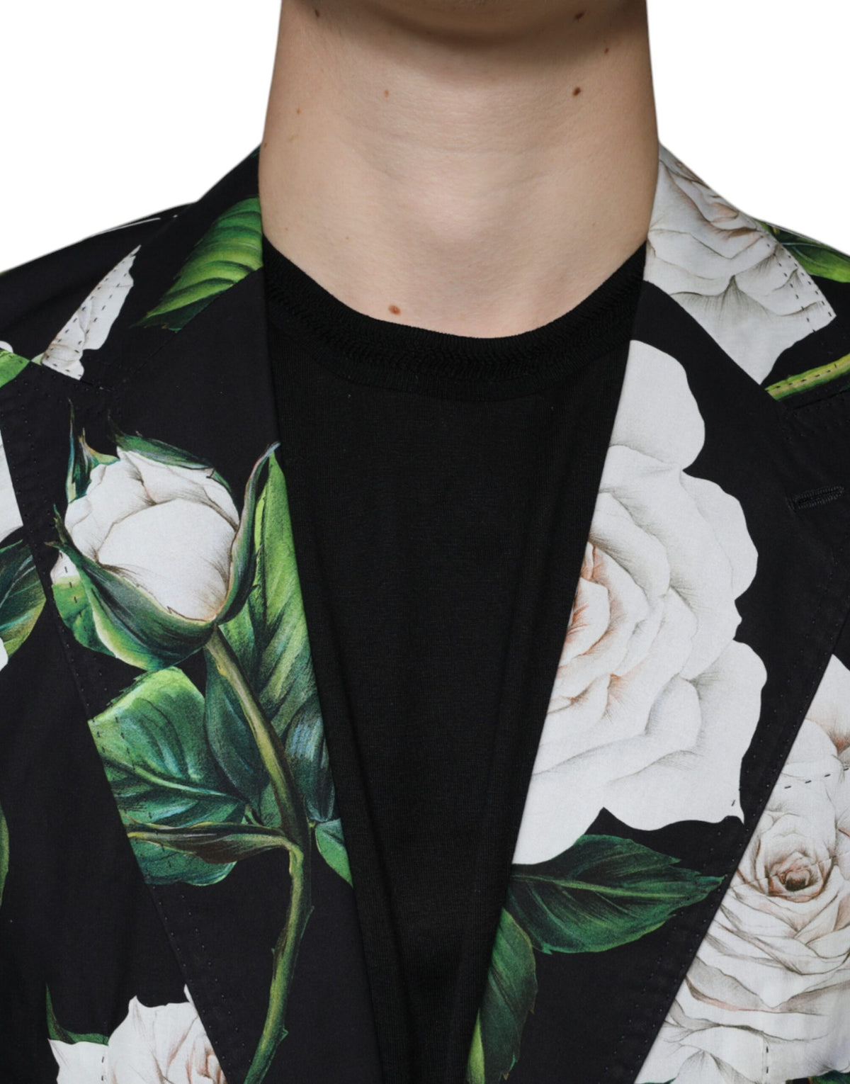 Dolce & Gabbana Men's Slim Cotton Pant Suit - Black Rose Floral
