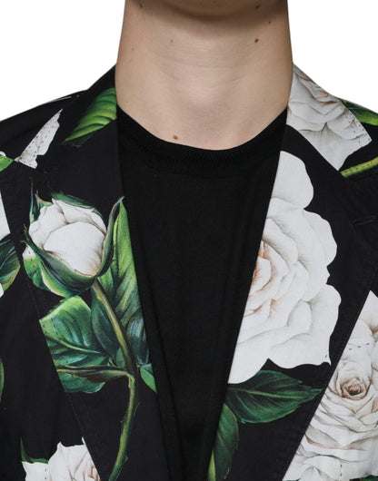 Dolce & Gabbana Men's Slim Cotton Pant Suit - Black Rose Floral