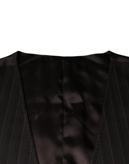 Dolce & Gabbana Men's Single Breasted Cotton Cupro & Viscose Vest - Black