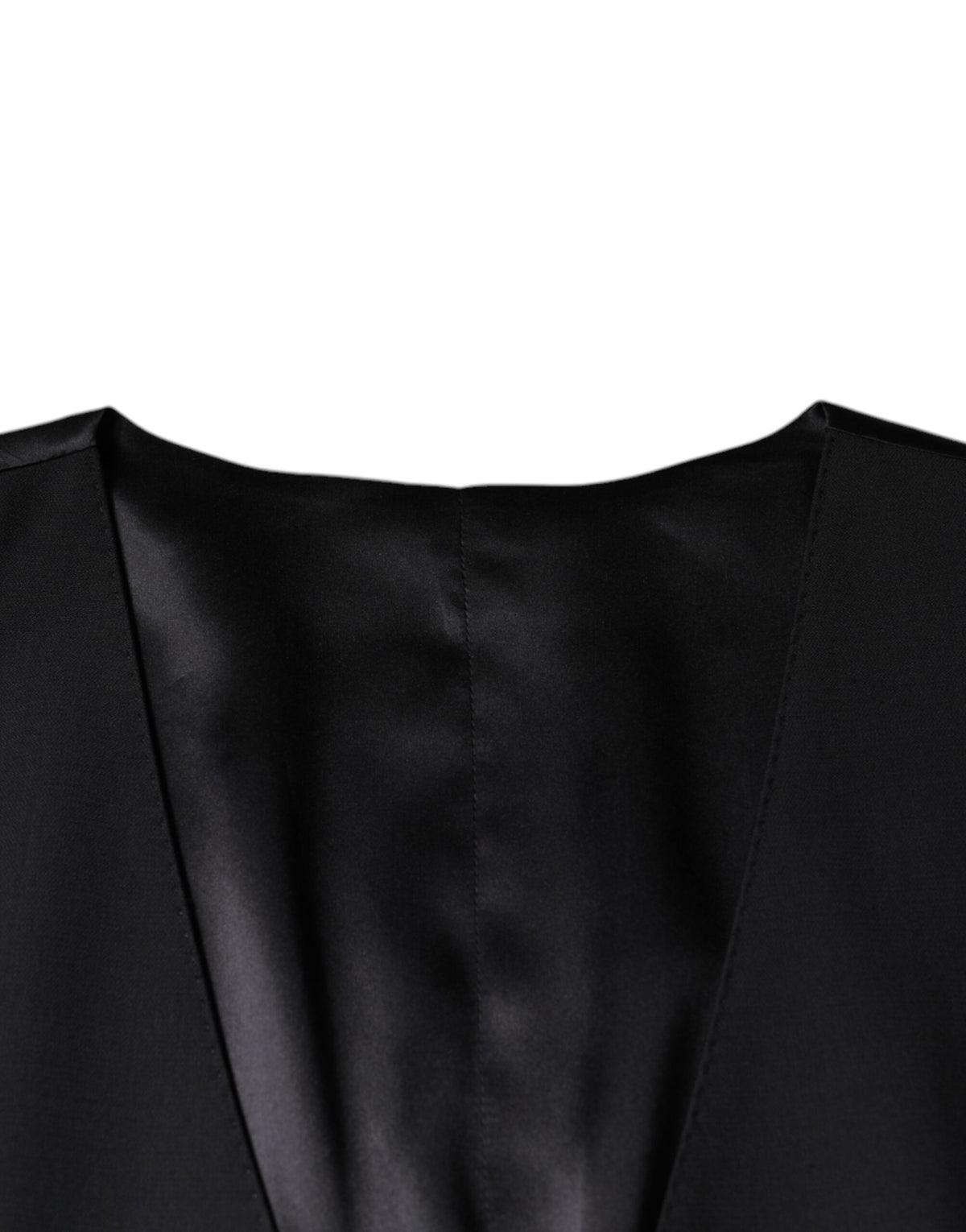 Dolce & Gabbana Men's Single Breasted Virgin Wool Silk & Viscose Vest - Black