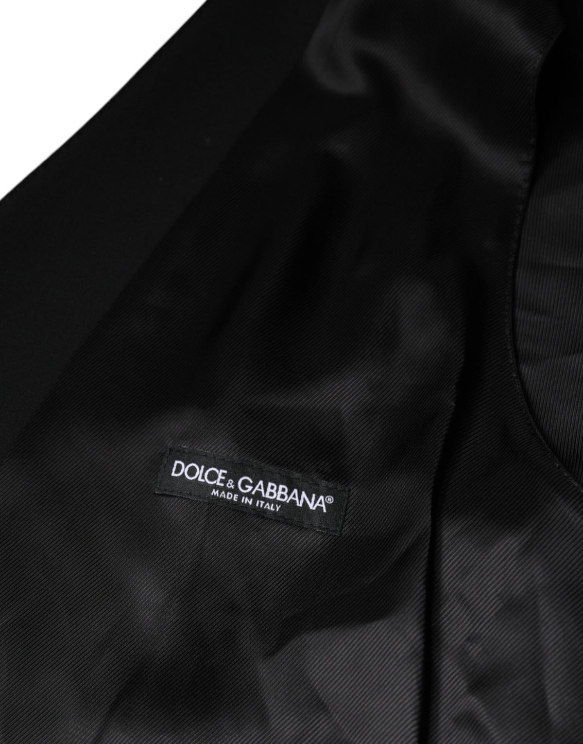 Dolce & Gabbana Men's Single Breasted Virgin Wool Silk Polyester & Viscose Vest - Black