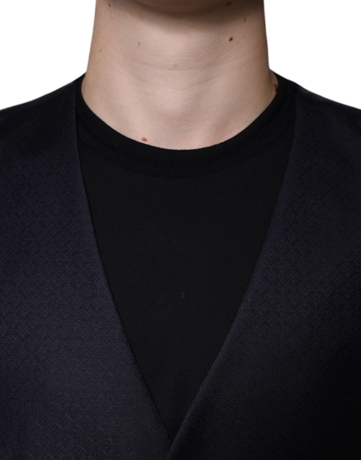 Dolce & Gabbana Men's Single Breasted Cupro Viscose Mohair & Wool Vest - Black