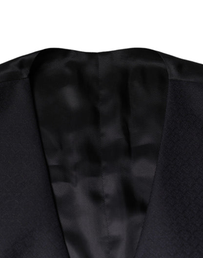 Dolce & Gabbana Men's Single Breasted Cupro Viscose Mohair & Wool Vest - Black