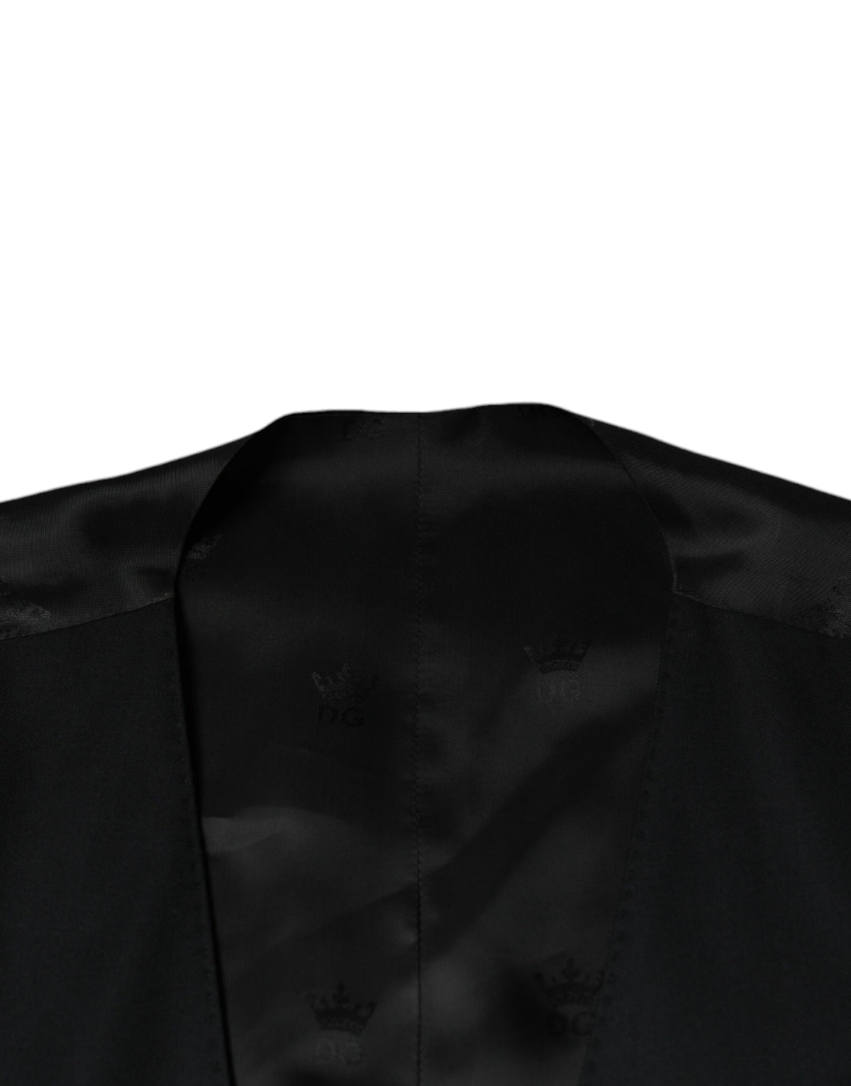 Dolce & Gabbana Men's Single Breasted Virgin Wool Viscose & Cupro Vest - Black