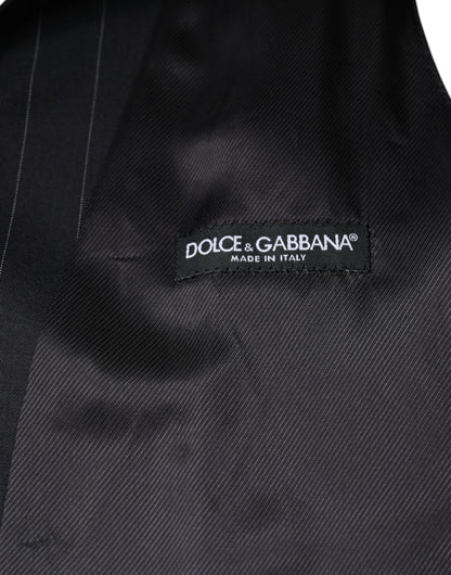 Dolce & Gabbana Men's Single Breasted Leather & Beaver Hair Vest - Black