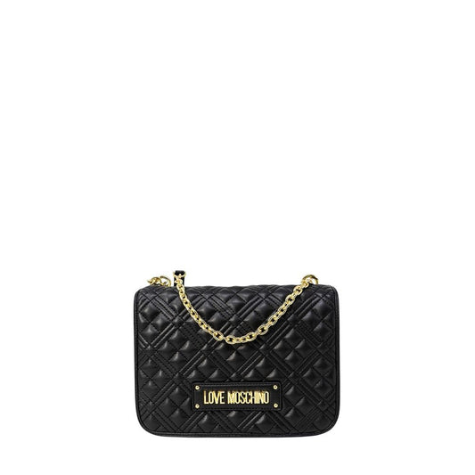 Love Moschino Black Quilted Faux Leather Shoulder Handbag