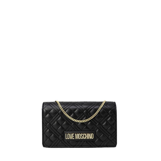 Love Moschino Black Quilted Faux Leather Shoulder Handbag
