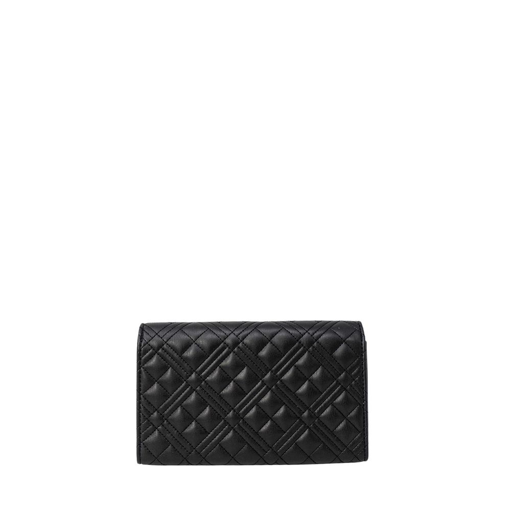 Love Moschino Black Quilted Faux Leather Shoulder Handbag