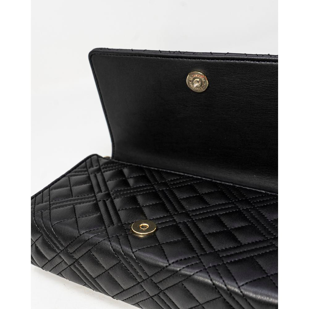 Love Moschino Black Quilted Faux Leather Shoulder Handbag