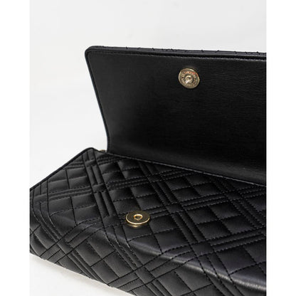 Love Moschino Black Quilted Faux Leather Shoulder Handbag