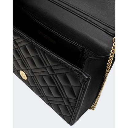 Love Moschino Black Quilted Faux Leather Shoulder Handbag