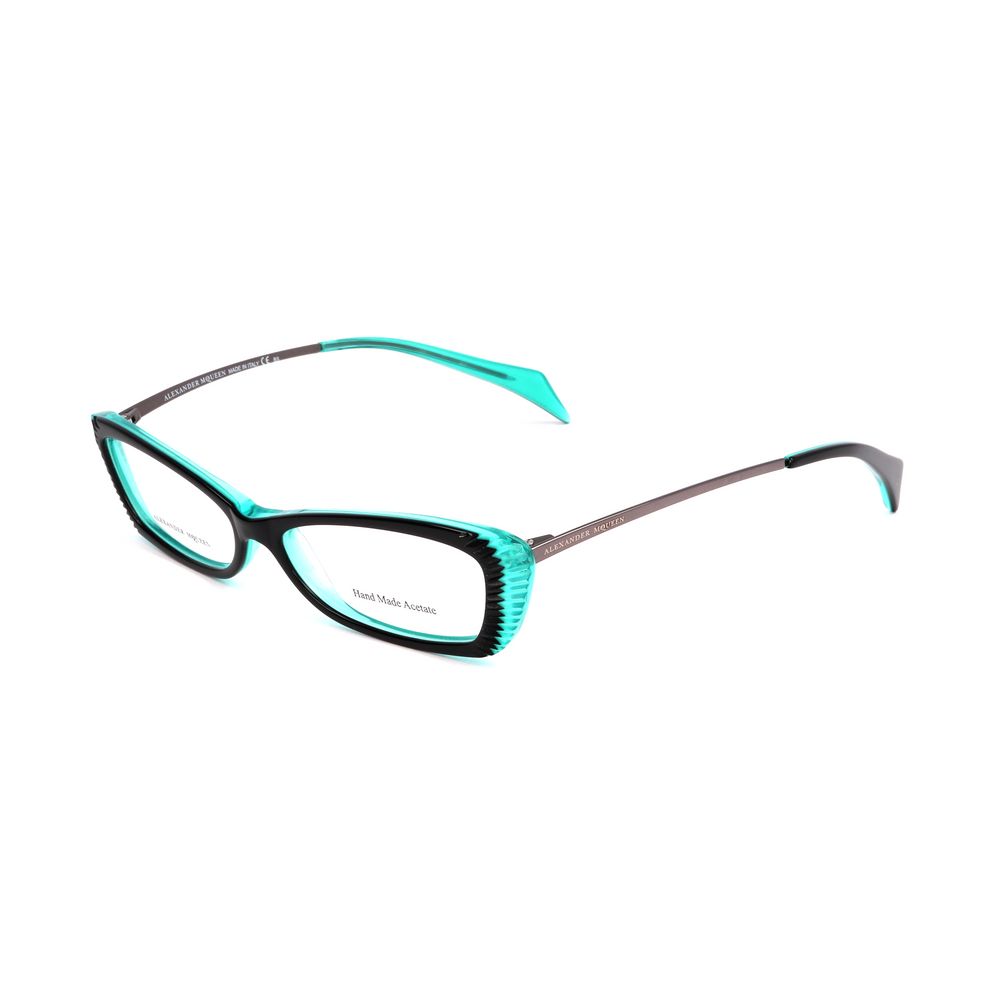 Alexander McQueen AMQ4163R2K Dark-Ruthemium, Black & Turquoise Women's Optical Frames