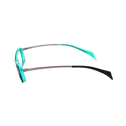 Alexander McQueen AMQ4163R2K Dark-Ruthemium, Black & Turquoise Women's Optical Frames