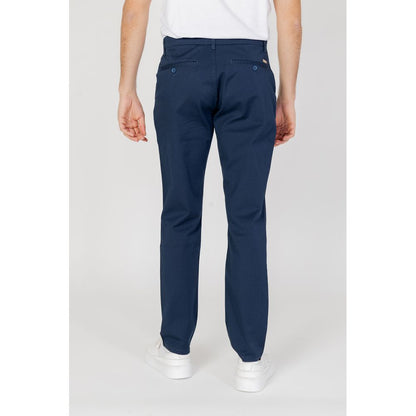 Pants by Armani Exchange for men in stretch cotton blue features an on trend silhouette with a and slim cut in an elegant long for a sophisticated look.