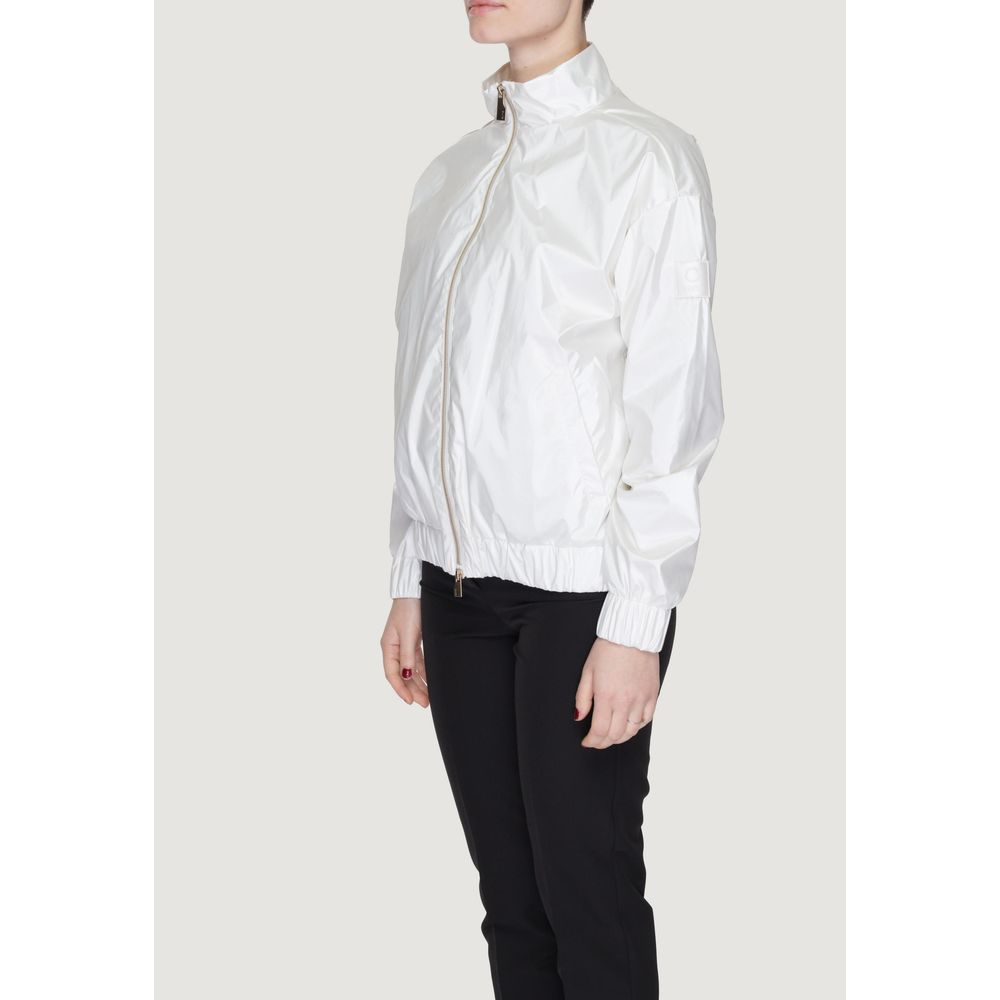 White Polyester Short Jacket