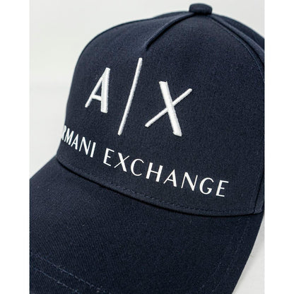 Armani Exchange Blue Cotton Baseball Hat