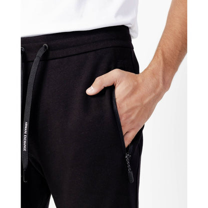 Armani Exchange Black Cotton Joggers Workout Pant