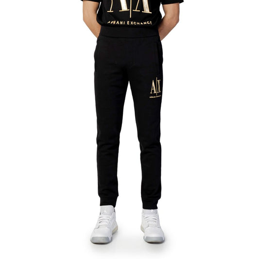 Armani Exchange Black Cotton Jogger Sports Pants