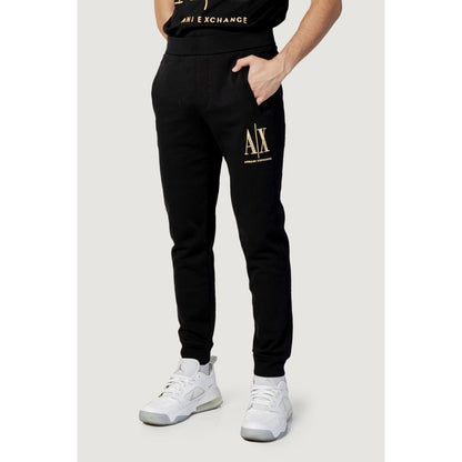 Armani Exchange Black Cotton Jogger Sports Pants
