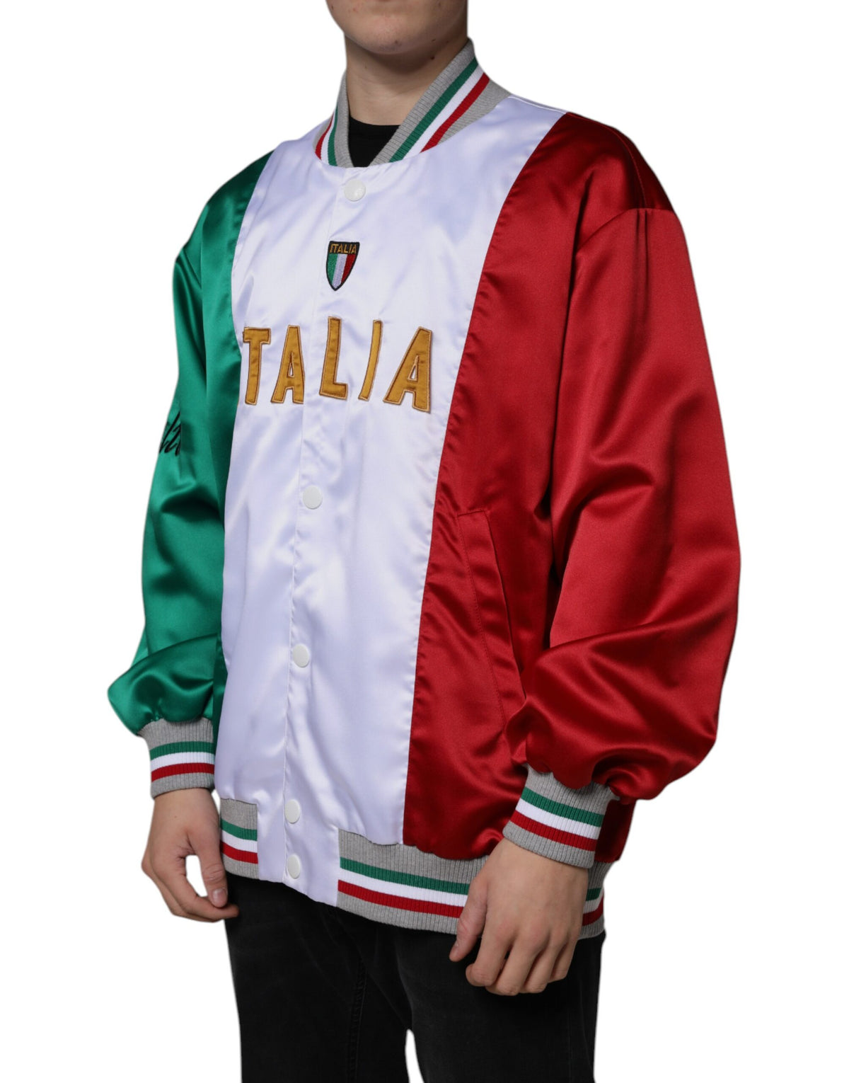Dolce & Gabbana Men's Nylon & Polyester Bomber Jacket - Multicolor