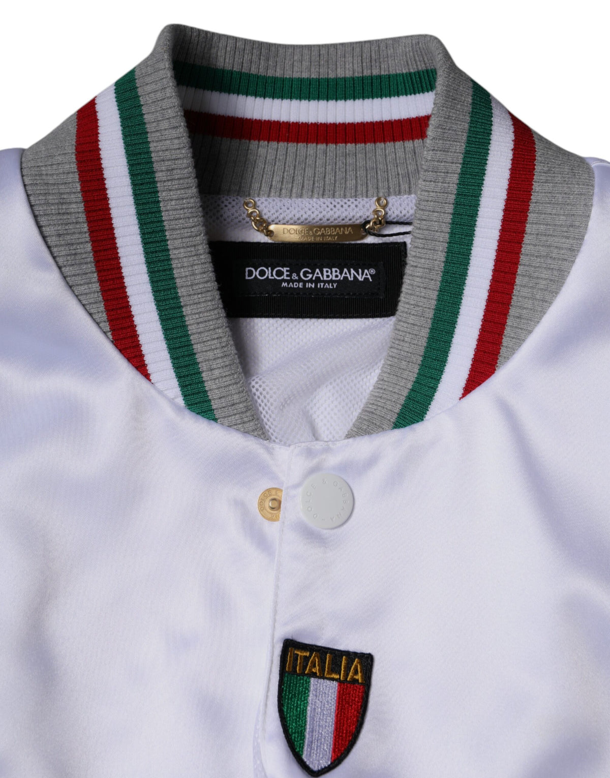 Dolce & Gabbana Men's Nylon & Polyester Bomber Jacket - Multicolor