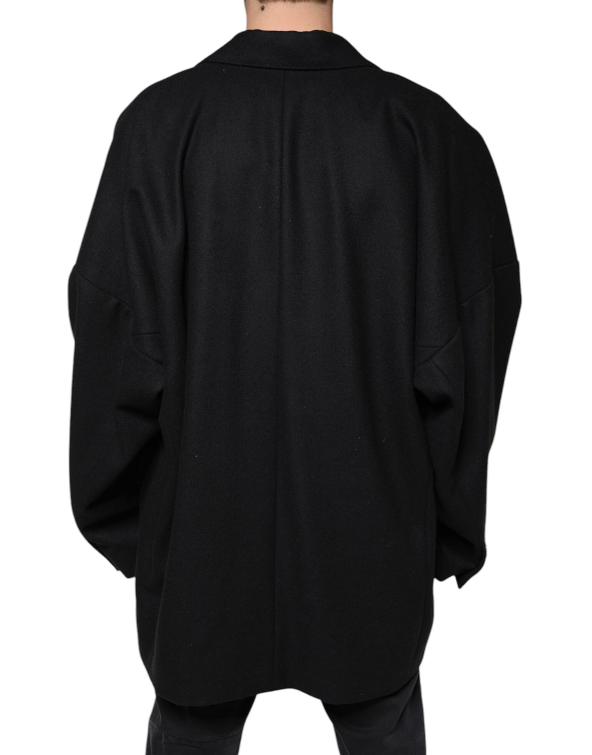 Dolce & Gabbana Men's Double Breasted Virgin Wool & Nylon Blazer - Black