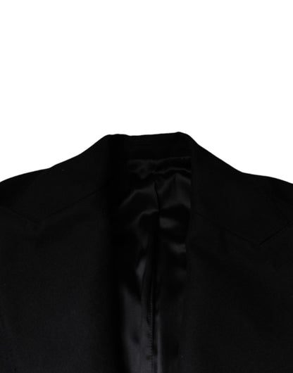Dolce & Gabbana Men's Double Breasted Virgin Wool & Nylon Blazer - Black