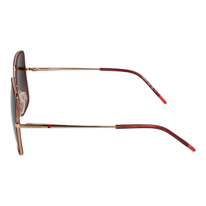 Sunglasses by Hugo Boss for women in and red presents a sumptuous silhouette, featuring red coloured frame and full-rim square frame design with gradient category-3-dark-tint lens for a sumptuous look.