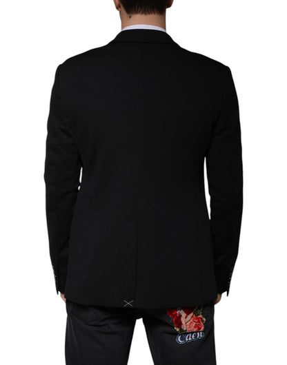 Dolce & Gabbana Men's Single Breasted Virgin Wool & Nylon Blazer - Black