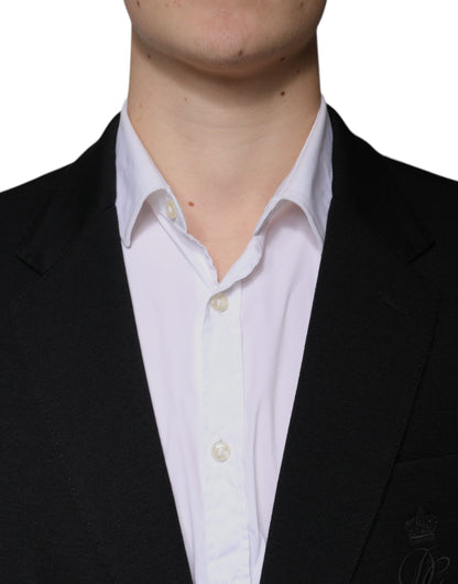 Dolce & Gabbana Men's Single Breasted Virgin Wool & Nylon Blazer - Black