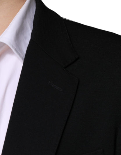 Dolce & Gabbana Men's Single Breasted Virgin Wool & Nylon Blazer - Black