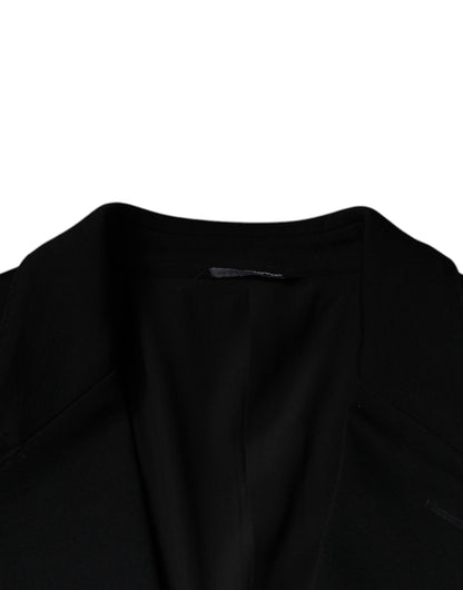 Dolce & Gabbana Men's Single Breasted Virgin Wool & Nylon Blazer - Black