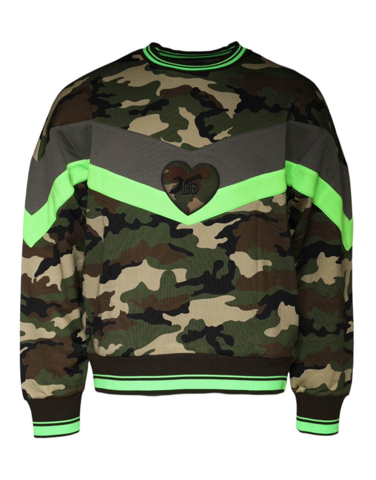 Dolce & Gabbana Men's Cotton Polyester Sweatshirt - Multicolor Patterned Camouflage