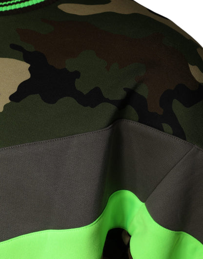 Dolce & Gabbana Men's Cotton Polyester Sweatshirt - Multicolor Patterned Camouflage