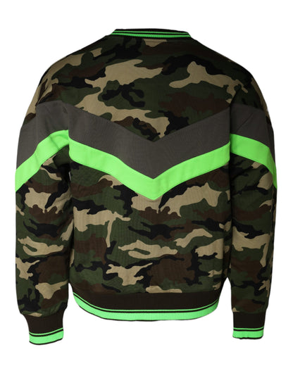 Dolce & Gabbana Men's Cotton Polyester Sweatshirt - Multicolor Patterned Camouflage