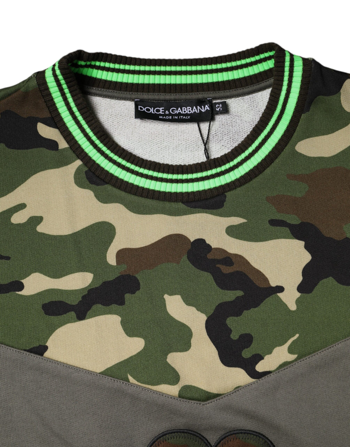 Dolce & Gabbana Men's Cotton Polyester Sweatshirt - Multicolor Patterned Camouflage